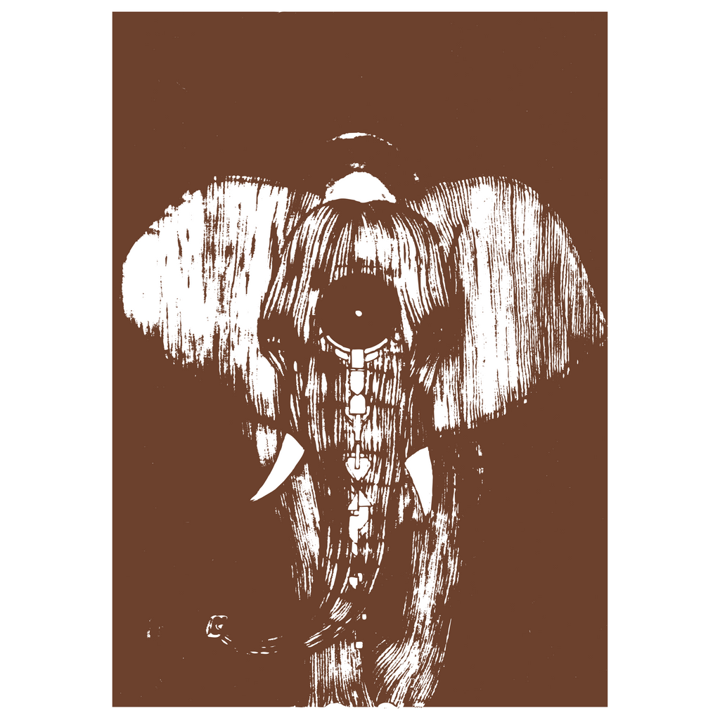 Mocha Elephant 8x8 Framed Print