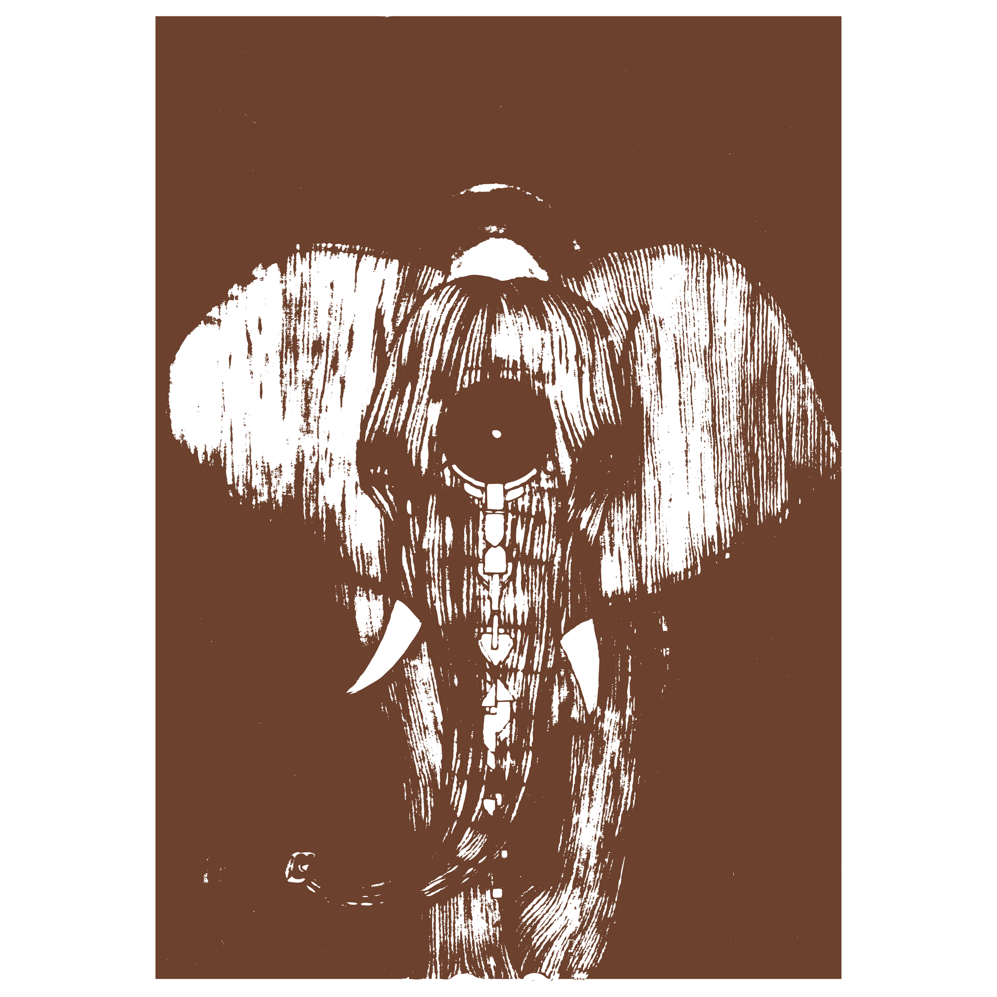 Mocha Elephant 8x8 Framed Print